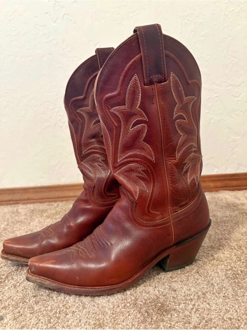 Justin Boots Chestnut Brown Western Heeled Cowboy Boots